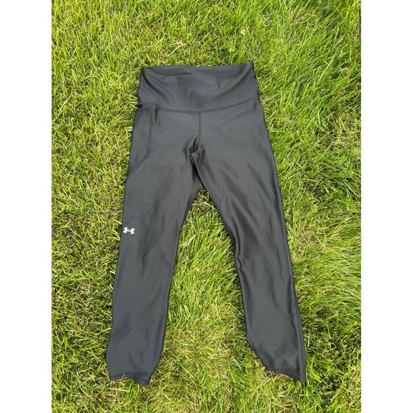 Under Armour Compression‎ Crop Leggings Womens Medium Black Athletic - Picture 1 of 3